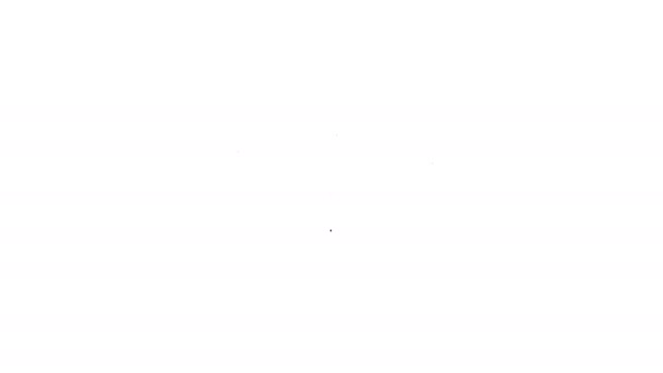 白の背景に隔離されたブラックラインキングクラウンアイコン。4Kビデオモーショングラフィックアニメーション — ストック動画