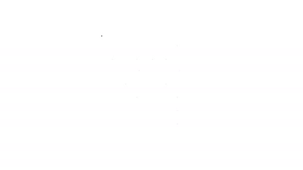 白の背景に隔離されたブラックラインビンゴアイコン。アメリカのビンゴゲームの宝くじ。4Kビデオモーショングラフィックアニメーション — ストック動画