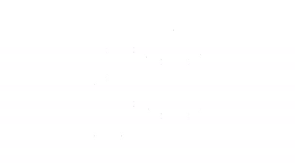 Schwarze Linie Brettspiel Dame Symbol isoliert auf weißem Hintergrund. Alte intellektuelle Brettspiel. Schachbrett. Weiße und schwarze Chips. 4K Video Motion Grafik Animation — Stockvideo