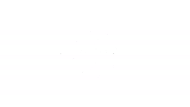Svart linje Kasino roulett hjul ikon isolerad på vit bakgrund. 4K Video motion grafisk animation — Stockvideo