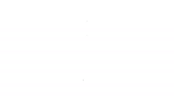 Linha preta Ícone de gerenciamento de chumbo isolado no fundo branco. Um funil com dinheiro. Objetivo conceito de negócio do cliente. Animação gráfica em movimento de vídeo 4K — Vídeo de Stock
