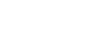 Siyah çizgi düğün pastası simgesi beyaz arkaplanda izole edilmiş. 4K Video hareketli grafik canlandırması