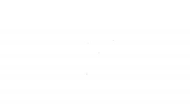 Siyah çizgi elmas nişan yüzüğü ikonu beyaz arkaplanda izole edilmiş. 4K Video hareketli grafik canlandırması