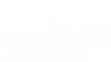 Siyah çizgi alyans simgesi beyaz arkaplanda izole edildi. Gelin ve damat mücevher tabelası. Evlilik sembolü. Elmas yüzük. 4K Video hareketli grafik canlandırması