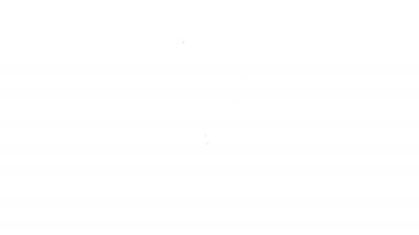 Siyah çizgi elmas nişan yüzüğü ikonu beyaz arkaplanda izole edilmiş. 4K Video hareketli grafik canlandırması