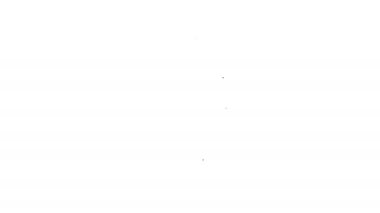 Siyah çizgi mobil bankacılık simgesi beyaz arkaplanda izole edildi. Cep telefonu ekranına cep telefonu bankacılığı yoluyla para aktar. 4K Video hareketli grafik canlandırması