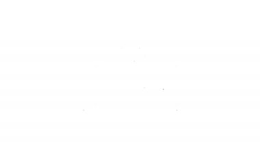 Siyah çizgi kağıt para yığını beyaz arka planda izole nakit ikonu. Para desteleri. Para birimi. 4K Video hareketli grafik canlandırması