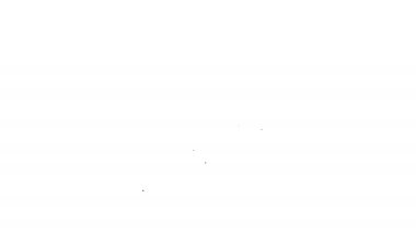 Siyah çizgili El, otomatik satış makinesindeki bir deliğe para sokuyor ya da beyaz arka planda izole edilmiş bir oyun makinesi simgesi. 4K Video hareketli grafik canlandırması