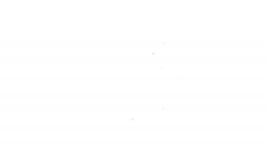 Beyaz arkaplanda siyah çizgi pasta grafiği bilgi simgesi izole edildi. Diyagram çizelgesi. 4K Video hareketli grafik canlandırması