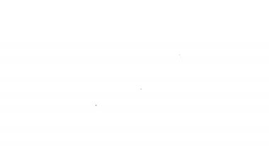 Siyah çizgi kredi kartı simgesi beyaz arkaplanda izole edildi. Çevrimiçi ödeme. Nakit çekilmesi. Finansal operasyonlar. Alışveriş tabelası. 4K Video hareketli grafik canlandırması