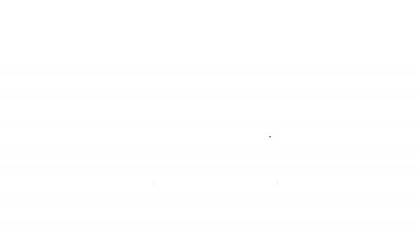 Siyah çizgi atlama ipi simgesi beyaz arkaplanda izole edildi. İp atlıyorum. Spor malzemeleri. 4K Video hareketli grafik canlandırması