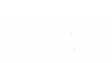 Siyah çizgi spor salonu ikonu beyaz arka planda izole edildi. Spor kulübü. 4K Video hareketli grafik canlandırması