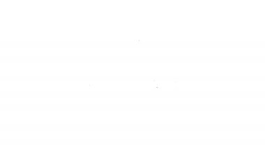 Siyah çizgi spor çantası simgesi beyaz arkaplanda izole edildi. 4K Video hareketli grafik canlandırması