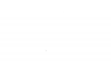 Siyah çizgi müzik çalar simgesi beyaz arkaplanda izole edildi. Taşınabilir müzik cihazı. 4K Video hareketli grafik canlandırması