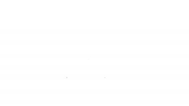 Siyah çizgi Kettlebell simgesi beyaz arkaplanda izole edildi. Spor malzemeleri. 4K Video hareketli grafik canlandırması