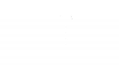 Siyah çizgi spor eğitim programı ya da beyaz arka planda izole edilmiş fitness planı simgesi. 4K Video hareketli grafik canlandırması