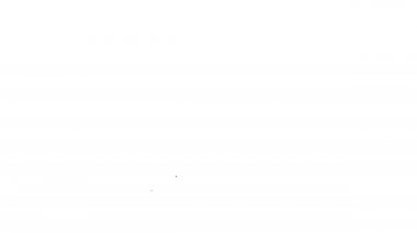 Siyah çizgi vücut geliştiricisi beyaz arka planda izole edilmiş kas simgesini gösteriyor. Formda kalmak, güçlü sağlık hobisi kavramı. 4K Video hareketli grafik canlandırması