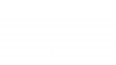 Beyaz arkaplanda siyah çizgi fitness sallama simgesi izole edildi. Su ve protein kokteylleri için kapaklı spor karıştırıcı şişesi. 4K Video hareketli grafik canlandırması