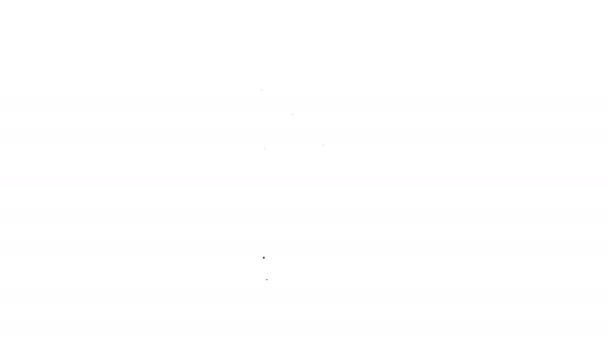 Línea negra Icono de ventana del navegador aislado sobre fondo blanco. Animación gráfica de vídeo 4K — Vídeo de stock