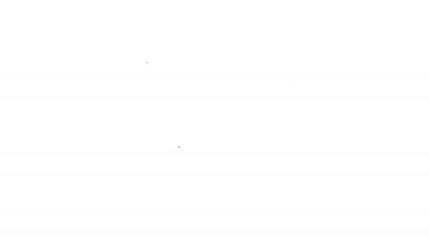 Zwarte lijn Bord met grafiek pictogram geïsoleerd op witte achtergrond. Rapporteer tekstbestand icoon. Boekhoudkundig teken. Audit, analyse, planning. 4K Video motion grafische animatie — Stockvideo