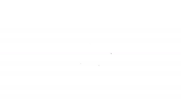 Černá čára Inzerát ikona izolované na bílém pozadí. Koncepce marketingu a propagace. Reagující reklamy. Reklama na sociální média. Grafická animace pohybu videa 4K — Stock video