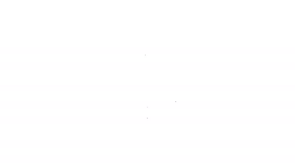 Línea negra Icono de sombrero de cilindro aislado sobre fondo blanco. Animación gráfica de vídeo 4K — Vídeos de Stock