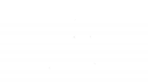 Icono de edificio de la iglesia de línea negra aislado sobre fondo blanco. Iglesia Cristiana. Religión de la iglesia. Animación gráfica de vídeo 4K — Vídeos de Stock