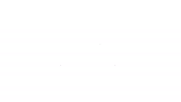 Línea negra Icono de lazo de lazo aislado sobre fondo blanco. Animación gráfica de vídeo 4K — Vídeo de stock