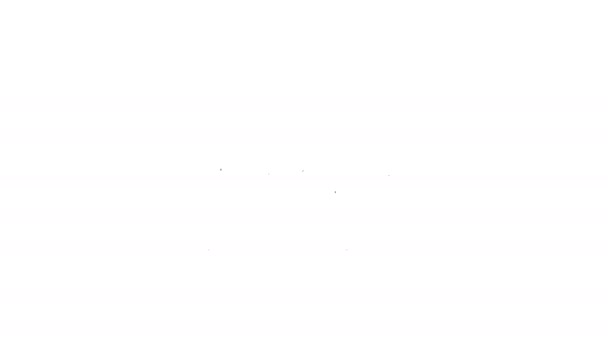 Línea negra Icono del dormitorio aislado sobre fondo blanco. Boda, amor, símbolo del matrimonio. Dormitorio icono creativo de la colección de luna de miel. Animación gráfica de vídeo 4K — Vídeos de Stock
