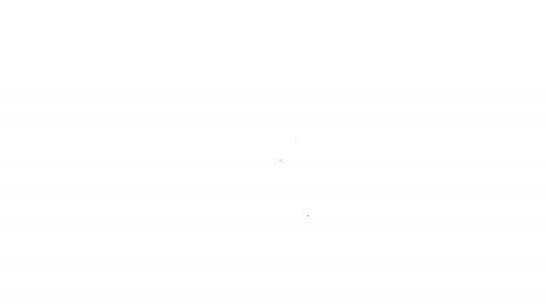 Black Line Pos Terminal mit eingestecktem Kreditkartensymbol isoliert auf weißem Hintergrund. Zahlungsterminal Transaktion. Bezahlen Sie mit Karte. 4K Video Motion Grafik Animation — Stockvideo