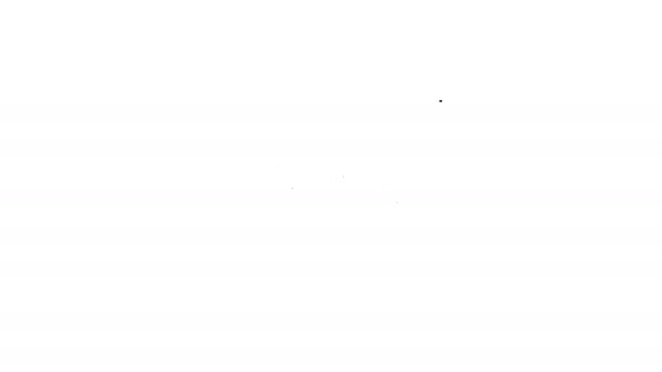 Linea nera icona scrigno isolato su sfondo bianco. Animazione grafica 4K Video motion — Video Stock