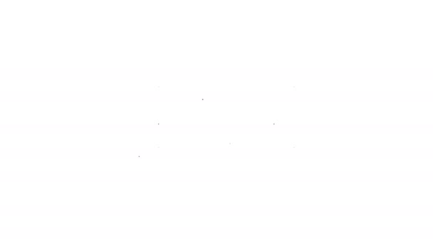 Zwarte lijn Het verscheuren van geld bankbiljet in twee peaces pictogram geïsoleerd op witte achtergrond. 4K Video motion grafische animatie — Stockvideo