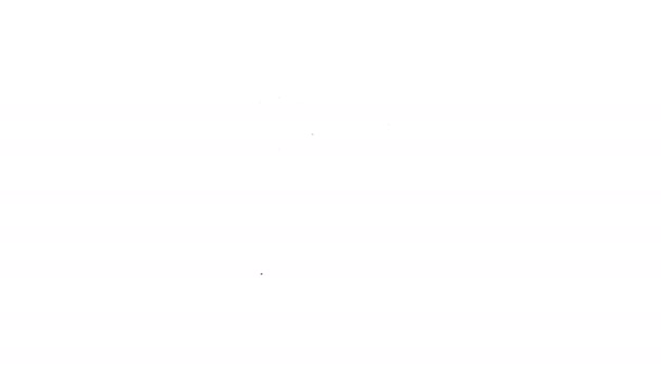 Чорна лінія скарбничка з іконою монети ізольована на білому тлі. Піктограма збереження або накопичення грошей, інвестицій. 4K Відео рух графічна анімація — стокове відео