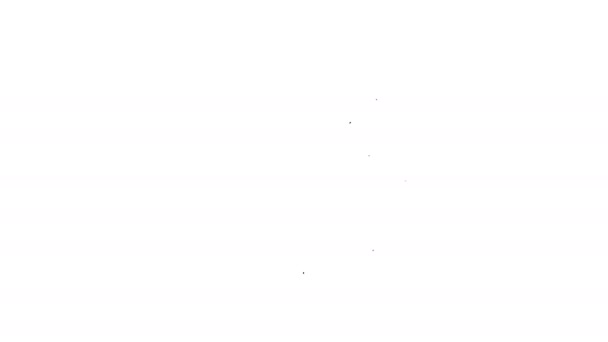 Línea negra Icono infográfico gráfico Pie gráfico aislado sobre fondo blanco. Signo de diagrama gráfico. Animación gráfica de vídeo 4K — Vídeos de Stock