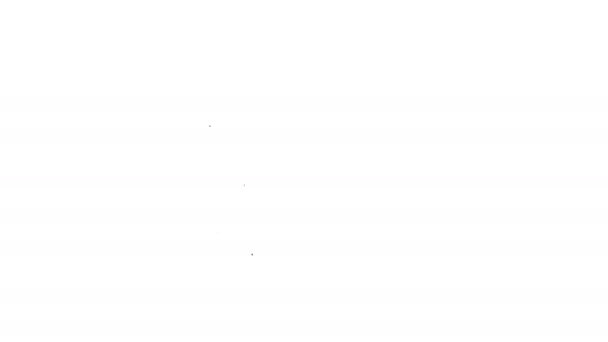Ikon Wallet garis hitam diisolasi pada latar belakang putih. Ikon murni. Simbol tabungan tunai. Animasi grafis gerak Video 4K — Stok Video