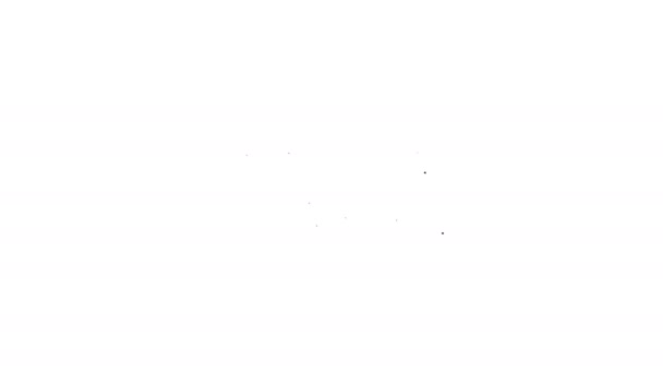 Black line Fitness club, icona della carta palestra isolata su sfondo bianco. Animazione grafica 4K Video motion — Video Stock