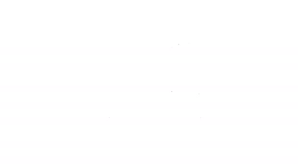 Icono de máquina de cinta de correr de línea negra aislado sobre fondo blanco. Animación gráfica de vídeo 4K — Vídeo de stock