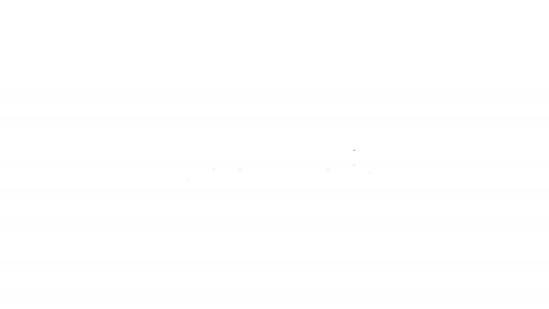 Icono de auriculares de línea negra aislado sobre fondo blanco. Auriculares. Concepto para escuchar música, servicio, comunicación y operador. Animación gráfica de vídeo 4K — Vídeos de Stock