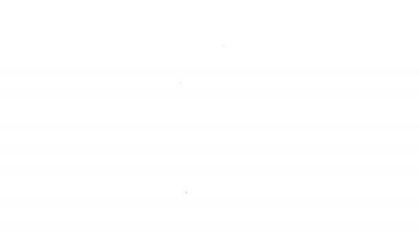 Línea negra Icono del agitador Fitness aislado sobre fondo blanco. Botella agitadora deportiva con tapa para cócteles de agua y proteínas. Animación gráfica de vídeo 4K — Vídeo de stock