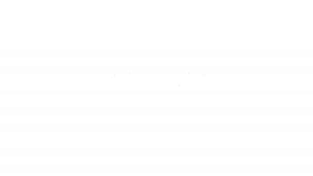 Μαύρη γραμμή Barbell εικονίδιο απομονώνονται σε λευκό φόντο. Μυϊκή ανύψωση εικονίδιο, γυμναστήριο, γυμναστήριο, αθλητικό εξοπλισμό, άσκηση bumbbell. 4K Γραφική κίνηση κίνησης βίντεο — Αρχείο Βίντεο