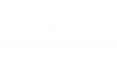 Siyah çizgi mikrofon simgesi beyaz arkaplanda izole edildi. Radyodaki mikrofondan. Sözcü işareti. 4K Video hareketli grafik canlandırması