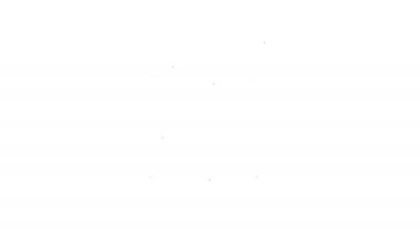 Siyah çizgi Drum simgesi beyaz arkaplanda izole edildi. Müzik işareti. Müzik aleti sembolü. 4K Video hareketli grafik canlandırması