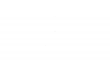 Siyah çizgi Stereo hoparlör simgesi beyaz arkaplanda izole edildi. Ses sistemi hoparlörleri. Müzik ikonu. Müzikal sütun hoparlörü. 4K Video hareketli grafik canlandırması