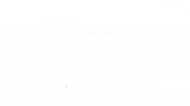 Siyah çizgi itfaiyeci ikonu beyaz arka planda izole edildi. 4K Video hareketli grafik canlandırması