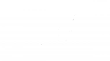 Beyaz arka planda siyah çizgi itfaiye ikonu var. İtfaiye binası. 4K Video hareketli grafik canlandırması