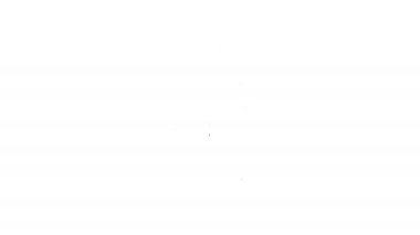 Beyaz arka planda siyah çizgi yangın musluğu simgesi izole edildi. 4K Video hareketli grafik canlandırması