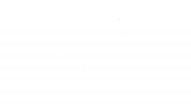 Siyah çizgi Megafon simgesi beyaz arkaplanda izole edildi. Sözcü işareti. 4K Video hareketli grafik canlandırması