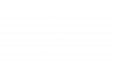 Beyaz arkaplanda siyah çizgi sabun simgesi izole edildi. Köpüklü sabun çubuğu. 4K Video hareketli grafik canlandırması