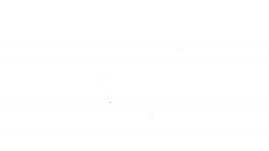 Isıtma su ikonu için siyah hat elektrikli kazan beyaz arka planda izole edildi. 4K Video hareketli grafik canlandırması