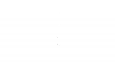 Siyah çizgi tuvalet pisuarı ya da sidik ikonu beyaz arka planda izole edilmiş. Erkekler tuvaletinde çiş. Tuvalet, tuvalet, tuvalet. 4K Video hareketli grafik canlandırması